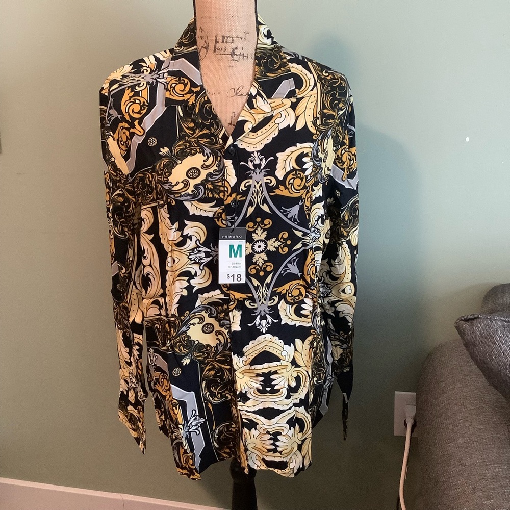 Primark Floral Men’s Long Sleeved Shirt Size M NWT